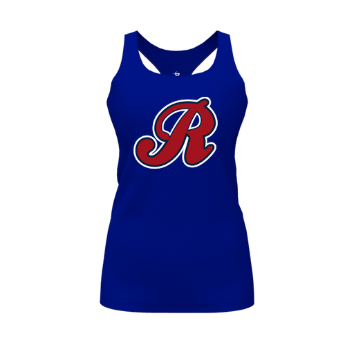 [CUS-DFW-RCBK-PER-RYL-FYS-LOGO2] Racerback Tank Top (Female Youth S, Royal, Logo 2)