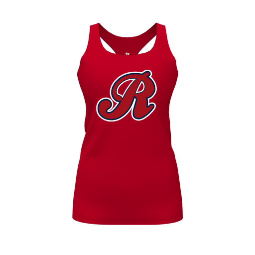 [CUS-DFW-RCBK-PER-RED-FYS-LOGO2] Racerback Tank Top (Female Youth S, Red, Logo 2)