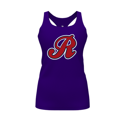 [CUS-DFW-RCBK-PER-PUR-FYS-LOGO2] Racerback Tank Top (Female Youth S, Purple, Logo 2)