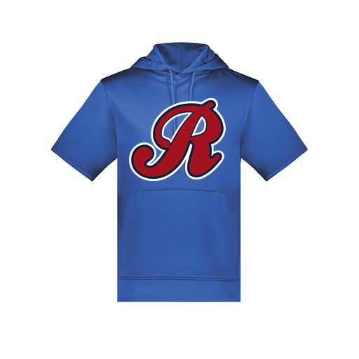 [6871.060.S-LOGO2] Men's Dri Fit Short Sleeve Hoodie (Adult S, Royal, Logo 2)