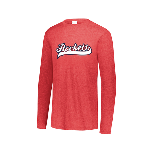 [FTLCUBRD-AXS-LOGO1] Decker Men's Tri-Blend T-Shirt - Long Sleeve (Adult XS, Red, Logo 1)