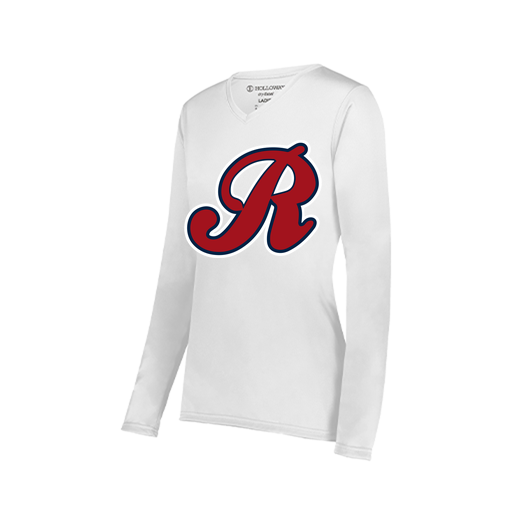 [222824.005.S-LOGO2] Ladies LS Smooth Sport Shirt (Female Adult S, White, Logo 2)