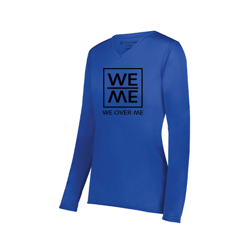 [222824.060.S-LOGO3] Ladies LS Smooth Sport Shirt (Female Adult S, Royal, Logo 3)