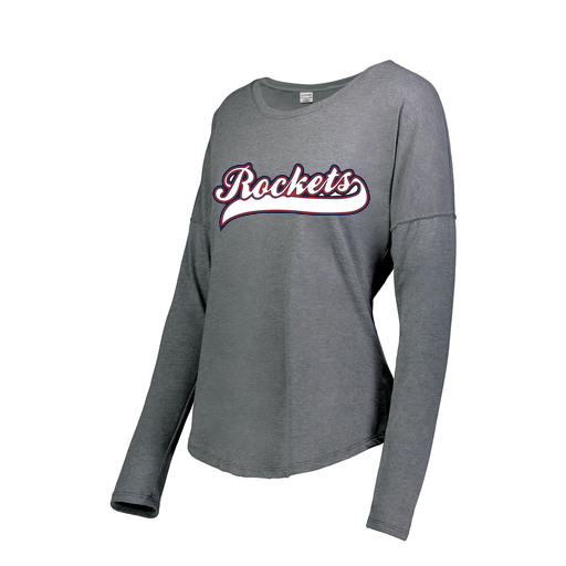 [FTLCUBGY-FAXS-LOGO1] Decker Women's Tri-Blend T-Shirt - Long Sleeve (Female Adult XS, Gray, Logo 1)