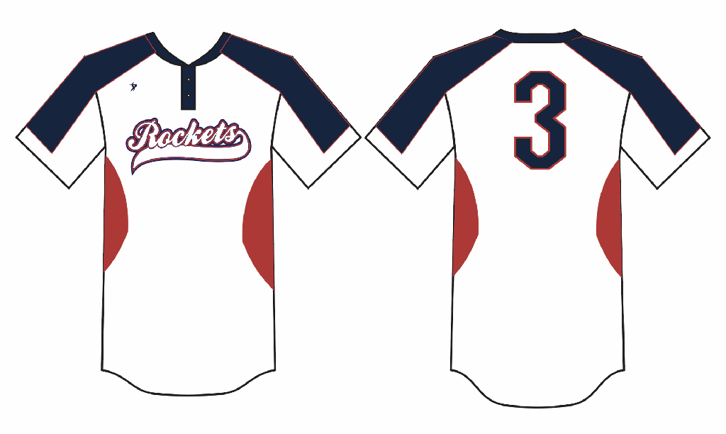 Rockets- 2 Button White base with Navy