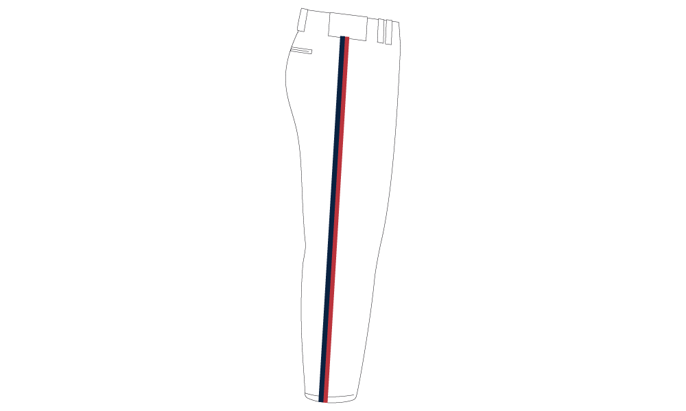 Rockets - White Pant  with Navy/ Pro Player Red Stripes